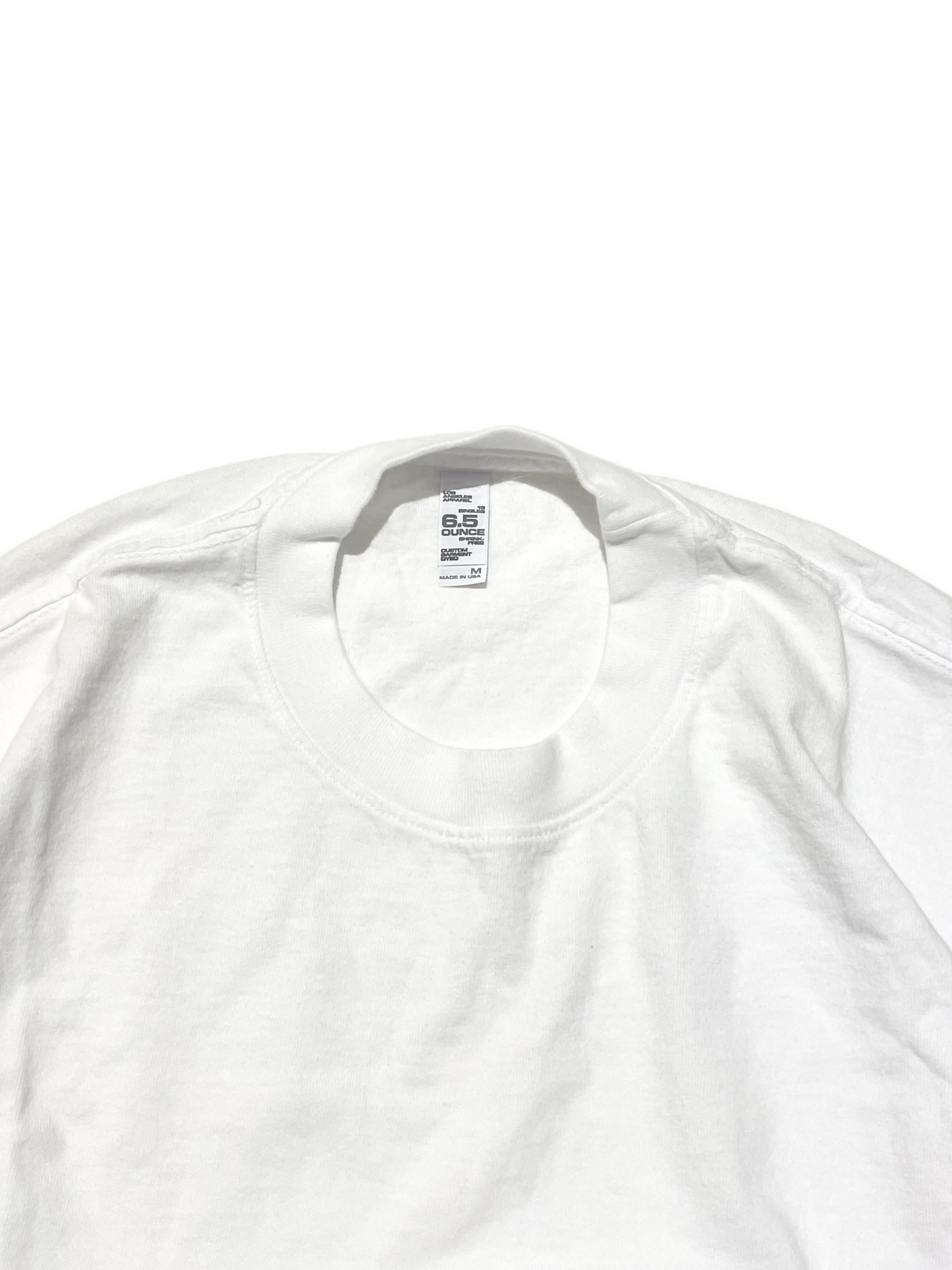 Los Angeles Apparel 6.5oz Garment Dye Crew Neck S/S T-Shirt - White