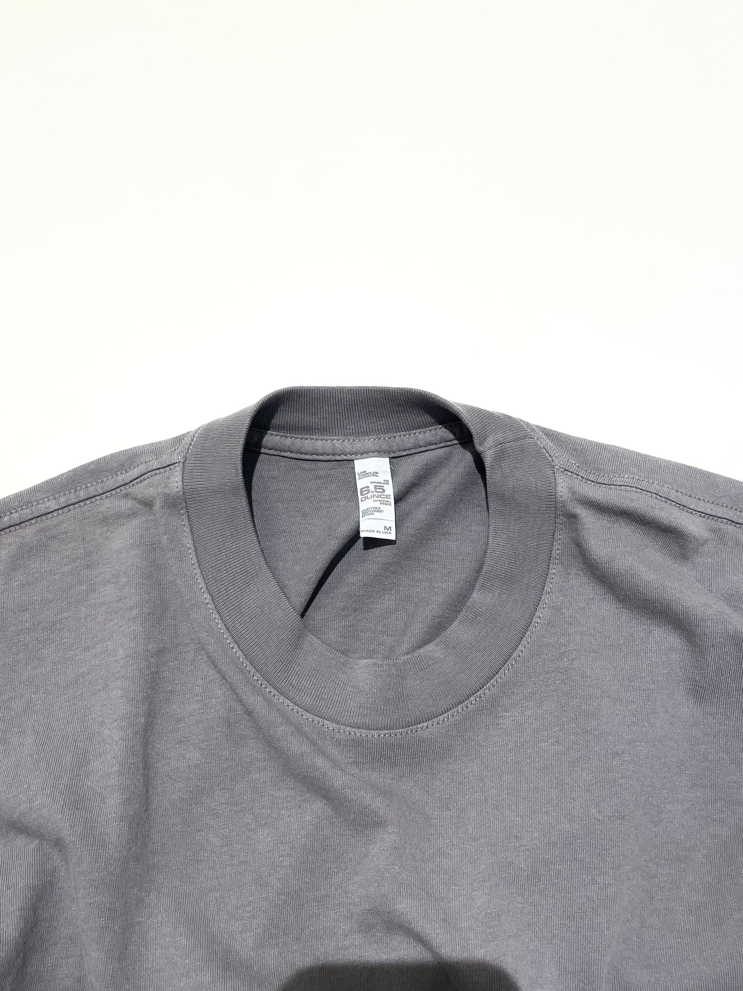 Los Angeles Apparel 6.5oz Garment Dye Crew Neck S/S T-Shirt - Charcoal