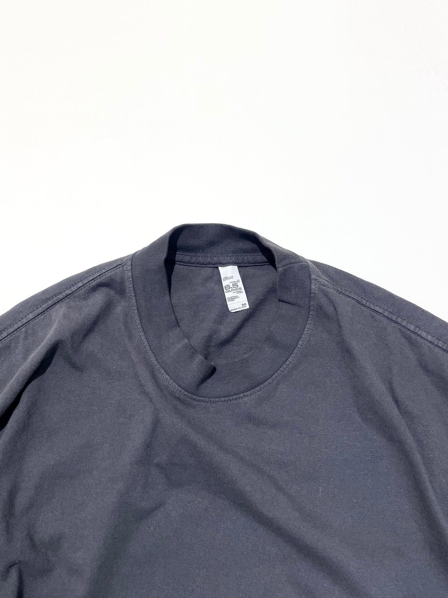 Los Angeles Apparel 6.5oz Garment Dye Crew Neck S/S T-Shirt - Dolphin Blue