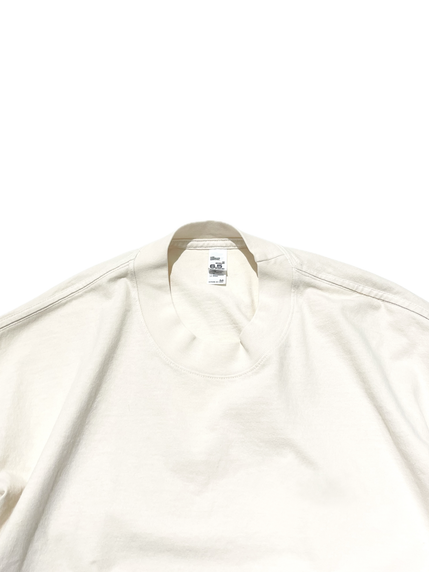 Los Angeles Apparel 6.5oz Garment Dye Crew Neck S/S T-Shirt - Creme