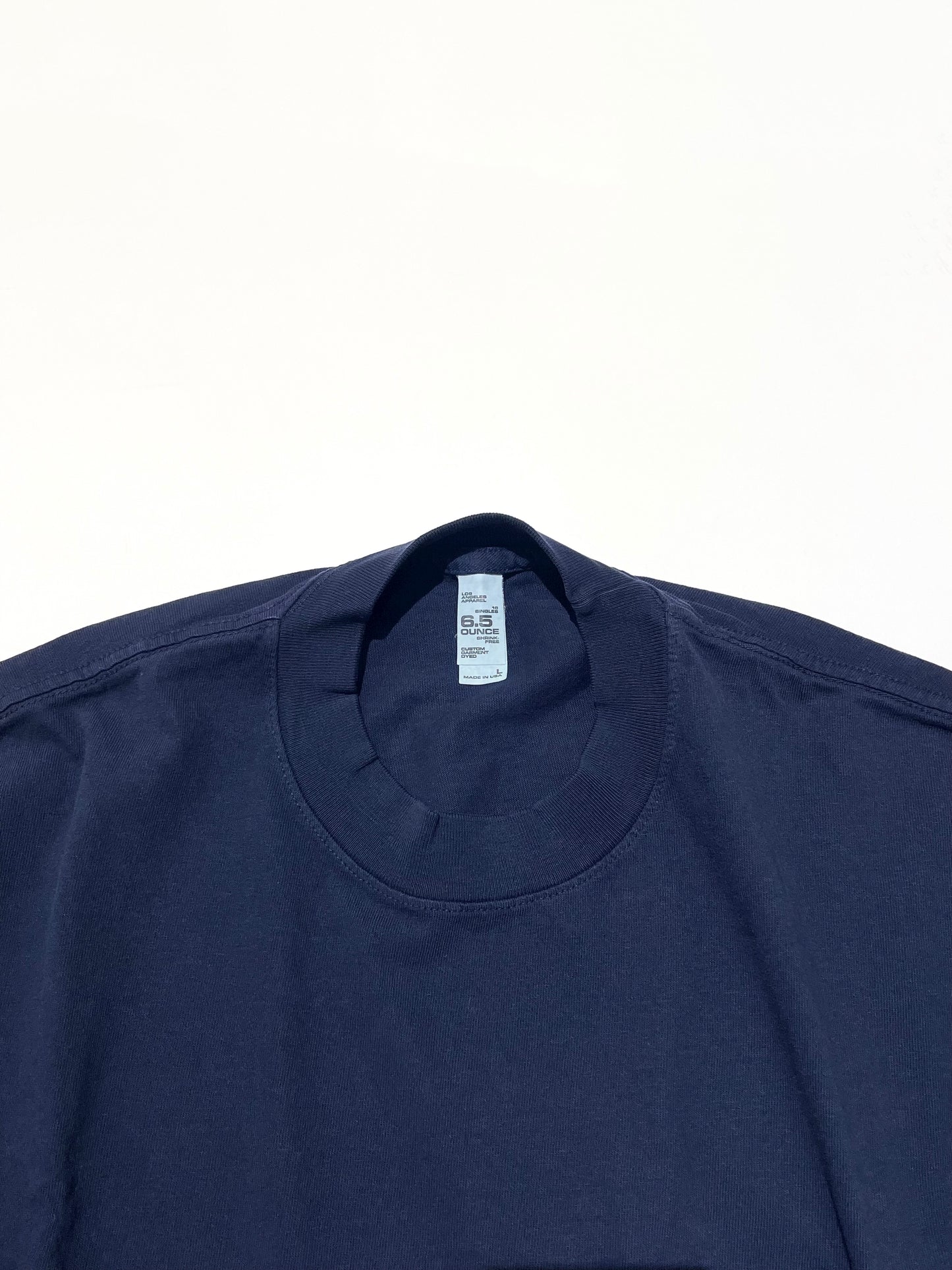 Los Angeles Apparel 6.5oz Garment Dye Crew Neck S/S T-Shirt - Navy