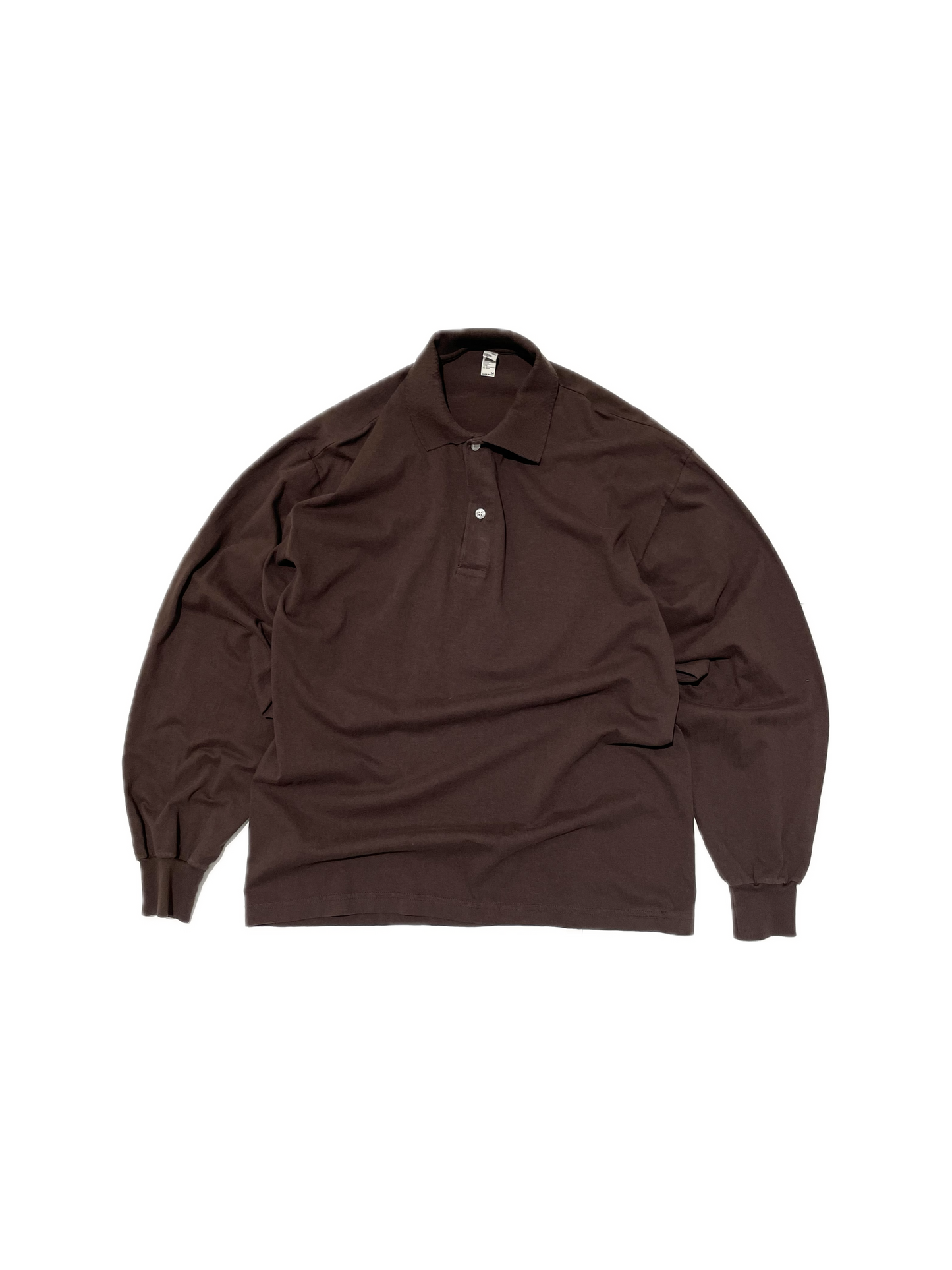 Los Angeles Apparel Garment Dye 6.5oz. L/S Polo T-Shirt - Chocolate