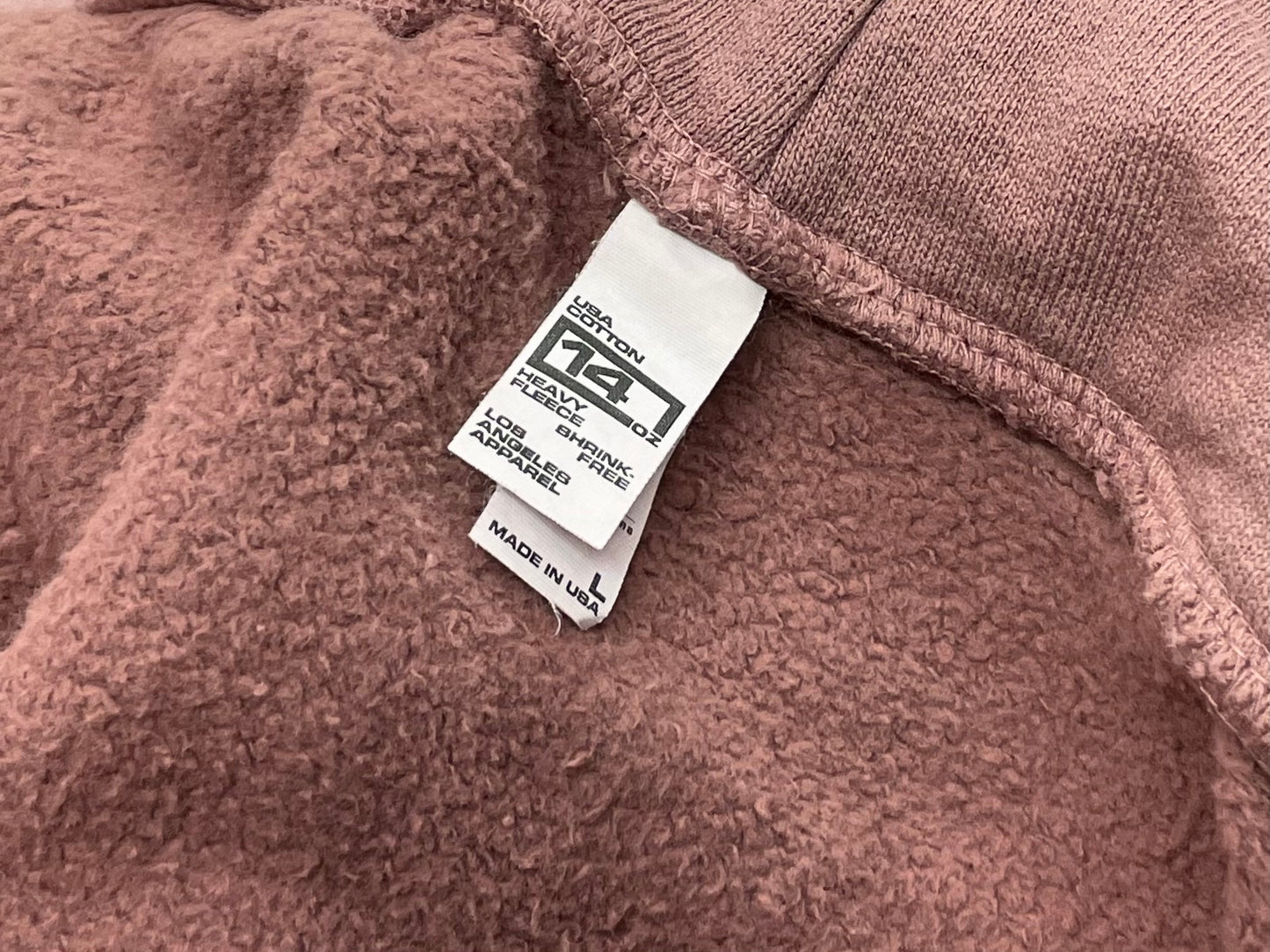 Los Angeles Apparel Garment Dye 14oz. Heavy Fleece Hoodie - Mauve
