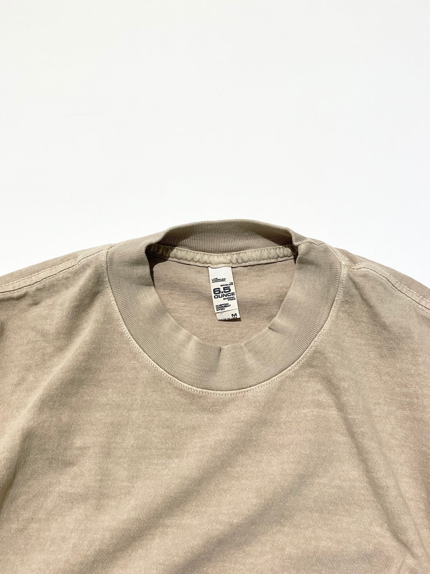 Los Angeles Apparel 6.5oz Pigment Dye Crew Neck S/S T-Shirt - Mushroom