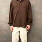 Los Angeles Apparel Garment Dye 6.5oz. L/S Polo T-Shirt - Chocolate
