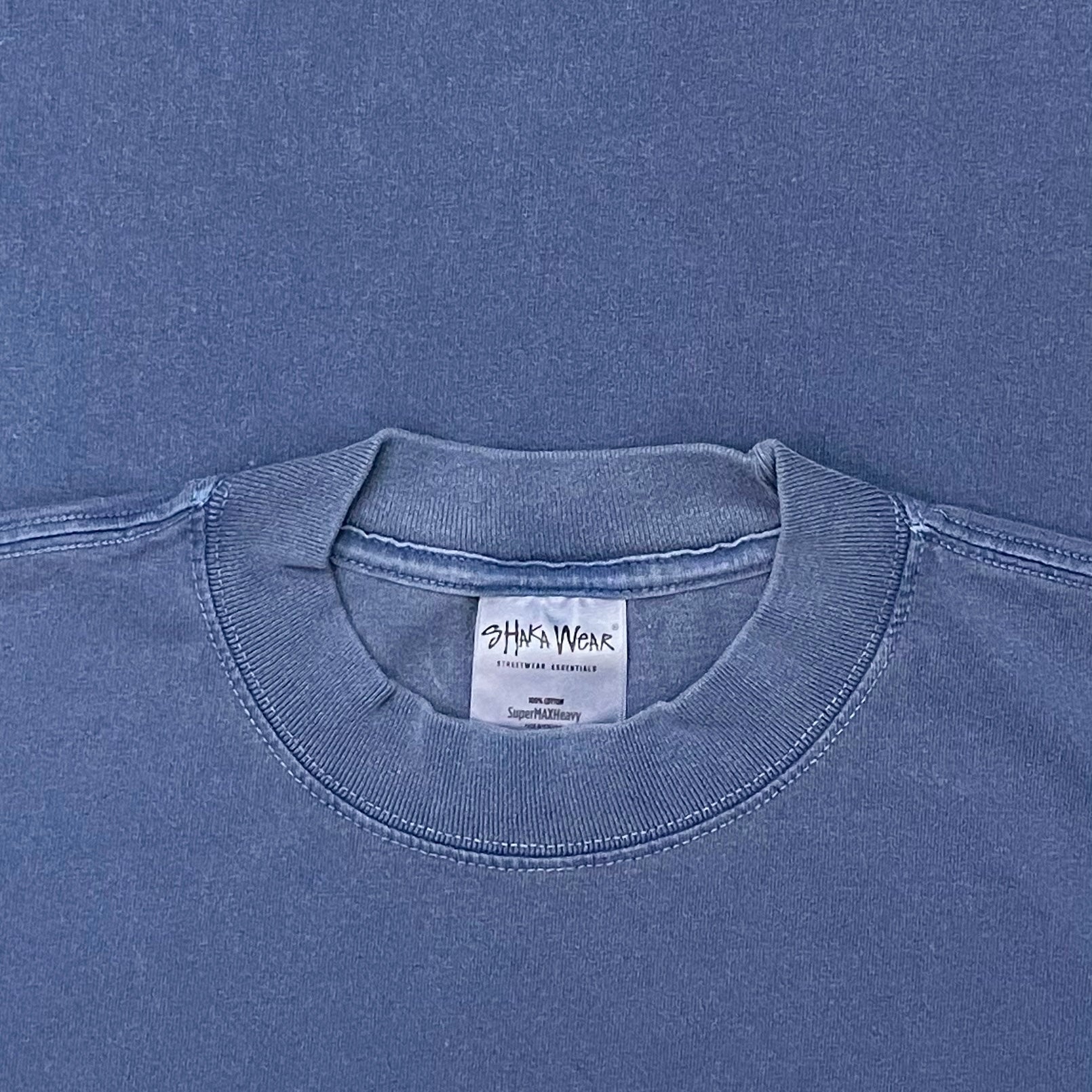 Shaka Wear SHGD - Garment-Dyed Crewneck T-Shirt, Washed Denim, 2XL